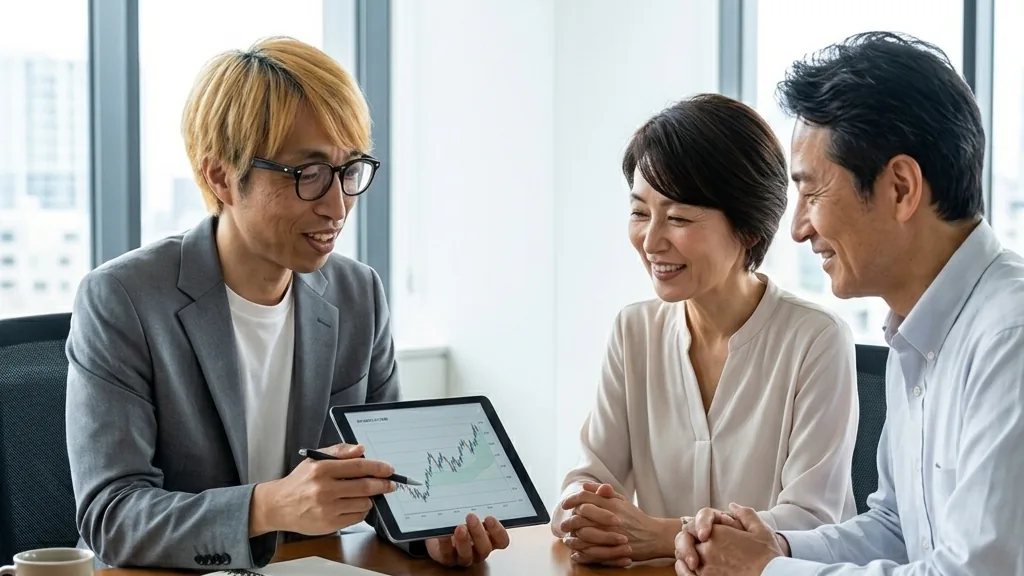 資産の配分について相談している様子のイメージ